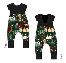 Load image into Gallery viewer, Twelve Days of Christmas Low Back Romper and Bubble Romper