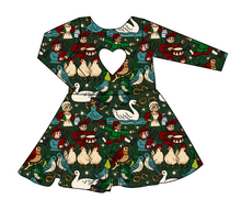 Load image into Gallery viewer, Twelve Days of Christmas Molly Heart Back Twirly Dress