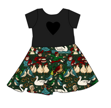 Load image into Gallery viewer, Twelve Days of Christmas Molly Heart Back Twirly Dress