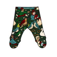 Load image into Gallery viewer, Twelve Days of Christmas Newborn Footed Pants