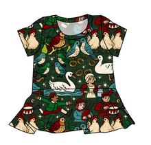 Load image into Gallery viewer, Twelve Days of Christmas Peplum Top