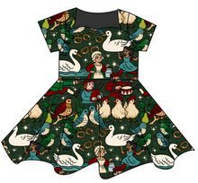 Load image into Gallery viewer, Twelve Days of Christmas Sweetheart Twirly Dress
