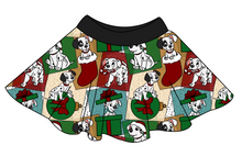 Load image into Gallery viewer, Spotted Holiday Pups Circle Skirt