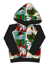 Load image into Gallery viewer, Spotted Holiday Pups Classic Hoodie (or Crewneck)