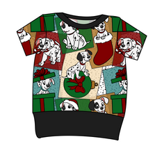 Load image into Gallery viewer, Spotted Holiday Pups Grow With Me Tee