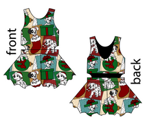 Load image into Gallery viewer, Spotted Holiday Pups Kids Playsuit