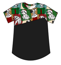 Load image into Gallery viewer, Spotted Holiday Pups Ladies' Relaxed Tee