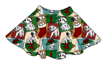 Load image into Gallery viewer, Spotted Holiday Pups Ladies' Circle Skirt