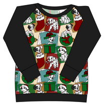 Load image into Gallery viewer, Spotted Holiday Pups Ladies' Classic Crewneck