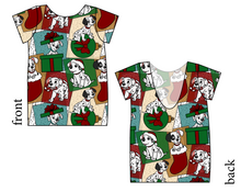Load image into Gallery viewer, Spotted Holiday Pups Low Back Ballerina Tee