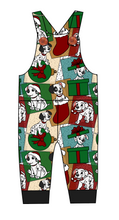 Load image into Gallery viewer, Spotted Holiday Pups Overalls and Shortalls