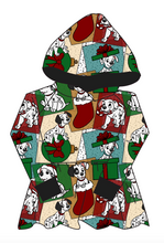 Load image into Gallery viewer, Spotted Holiday Pups Peplum Hoodie (or Crewneck)
