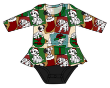 Load image into Gallery viewer, Spotted Holiday Pups Peplum Top