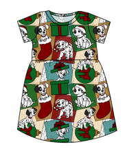 Load image into Gallery viewer, Spotted Holiday Pups Play Dress