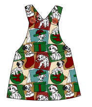 Load image into Gallery viewer, Spotted Holiday Pups Skirt-Alls