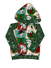 Load image into Gallery viewer, Spotted Holiday Pups Classic Hoodie (or Crewneck)