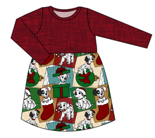 Load image into Gallery viewer, Spotted Holiday Pups Play Dress