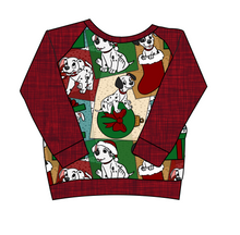 Load image into Gallery viewer, Spotted Holiday Pups Classic Hoodie (or Crewneck)