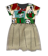 Load image into Gallery viewer, Spotted Holiday Pups Tulle Dress