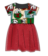 Load image into Gallery viewer, Spotted Holiday Pups Tulle Dress