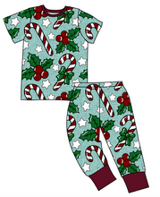 Load image into Gallery viewer, Holly and Candy Canes Basic Loungewear Set