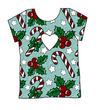 Load image into Gallery viewer, Holly and Candy Canes Cambria Heart Back Tee