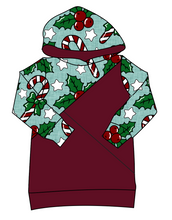 Load image into Gallery viewer, Holly and Candy Canes Classic Hoodie (or Crewneck)