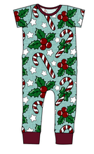Load image into Gallery viewer, Holly and Candy Canes Emmett Pants And Shorts T-Shirt Romper