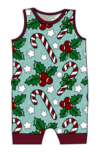 Load image into Gallery viewer, Holly and Candy Canes Emmett Pants And Shorts T-Shirt Romper