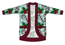 Load image into Gallery viewer, Holly and Candy Canes Kids Cocoon Cardigan