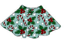 Load image into Gallery viewer, Holly and Candy Canes Ladies' Circle Skirt