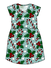 Load image into Gallery viewer, Holly and Candy Canes Ladies' Play Dress