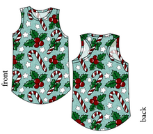 Load image into Gallery viewer, Holly and Candy Canes Ladies' Summer Tank