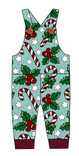 Load image into Gallery viewer, Holly and Candy Canes Overalls and Shortalls
