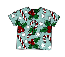 Load image into Gallery viewer, Holly and Candy Canes Oversized Tee