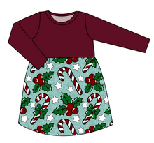 Load image into Gallery viewer, Holly and Candy Canes Play Dress