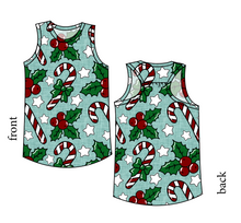 Load image into Gallery viewer, Holly and Candy Canes Summer Tank