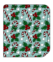 Load image into Gallery viewer, Holly and Candy Canes Swaddle Blanket