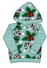 Load image into Gallery viewer, Holly and Candy Canes Classic Hoodie (or Crewneck)