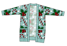 Load image into Gallery viewer, Holly and Candy Canes Ladies' Grandpa Cardigan