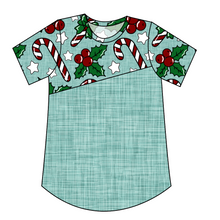 Load image into Gallery viewer, Holly and Candy Canes Ladies' Relaxed Tee