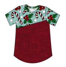 Load image into Gallery viewer, Holly and Candy Canes Kids' Relaxed Tee