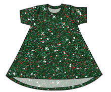 Load image into Gallery viewer, Holly Jolly Glitter Basic T-Shirt Dress