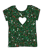 Load image into Gallery viewer, Holly Jolly Glitter Cambria Heart Back Tee
