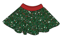Load image into Gallery viewer, Holly Jolly Glitter Circle Skirt