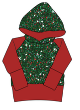 Load image into Gallery viewer, Holly Jolly Glitter Grow With Me Hoodie (or Crewneck)