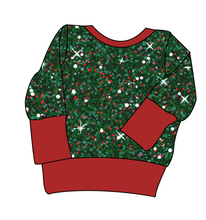 Load image into Gallery viewer, Holly Jolly Glitter Grow With Me Hoodie (or Crewneck)