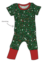 Load image into Gallery viewer, Holly Jolly Glitter Grow With Me Pants And Shorts Romper