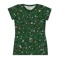 Load image into Gallery viewer, Holly Jolly Glitter Ladies' Basic Tee
