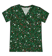 Load image into Gallery viewer, Holly Jolly Glitter Ladies' Slouchy V-Neck Tee